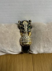 Panther Bangle with Rhinestones and Hinge Open