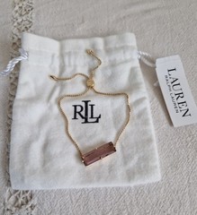 Lauren Ralph Lauren Amethyst Baguette Stone Slider Bracelet BNWT