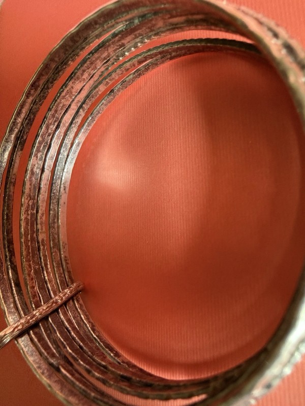 7 Vintage Silver plated Engraved Round Bangle Bracelets / Flower Design Bar gallery