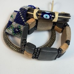 Bracelet Lot Boho Vintage Metal Leather Beaded Biker Core