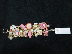 Betsey Johnson Gold Tone Betsey’s Sweets Statement Bracelet Crystal/ NWT