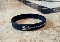 Trident silicone rubber wristband bracelet Neptune Concealment New Black White
