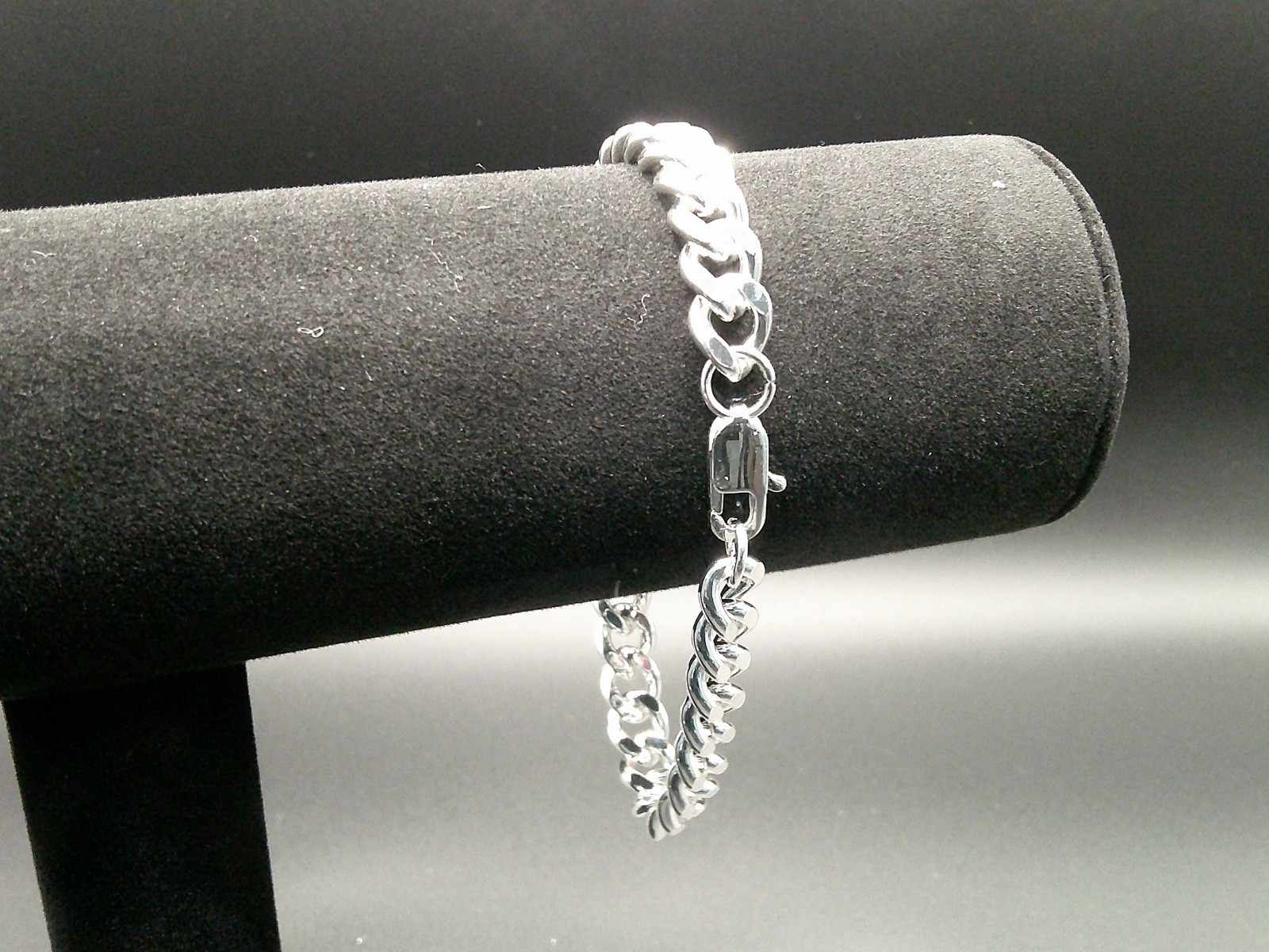 Silver Tone Fashion Bracelet for Woman Man 9 inches 1/4 in wide gallery