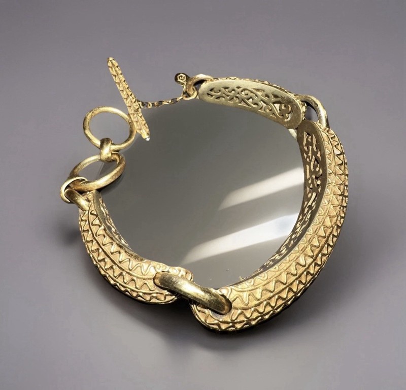 NEW Julie Vos Toggle Link Bracelet 24k Gold Plated Adjustable Retired Bohemian gallery