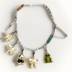 Pair of Adjustable Vintage GANZ Webkins Charm Bracelets, 6″-7-1/2″ & 5 Charms