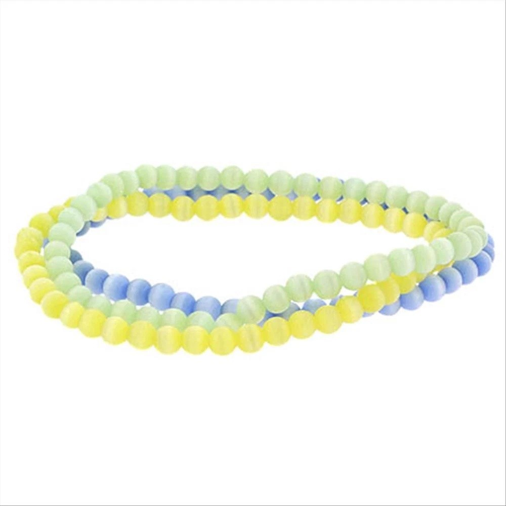 Three Strand Cats Eye Bead Strech Bracelet gallery