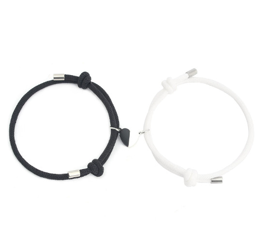 2Pcs Heart Couple Bracelet Set Magnetic Love Matching Magnet Relationship Rope gallery