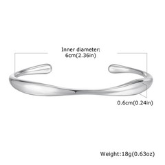Stainless Steel Wrist Opening Bracelet Bangles For Women Girls Hand Jewelry