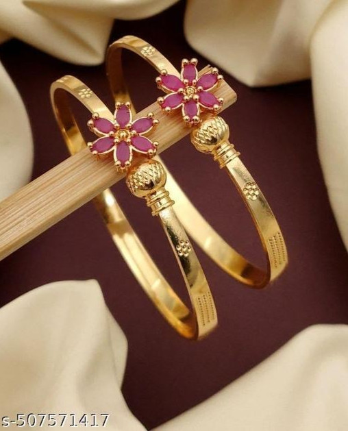 Antique Finish Golden Bangles Set Ethnic Bridal Wedding Party Jewelry TT77 gallery