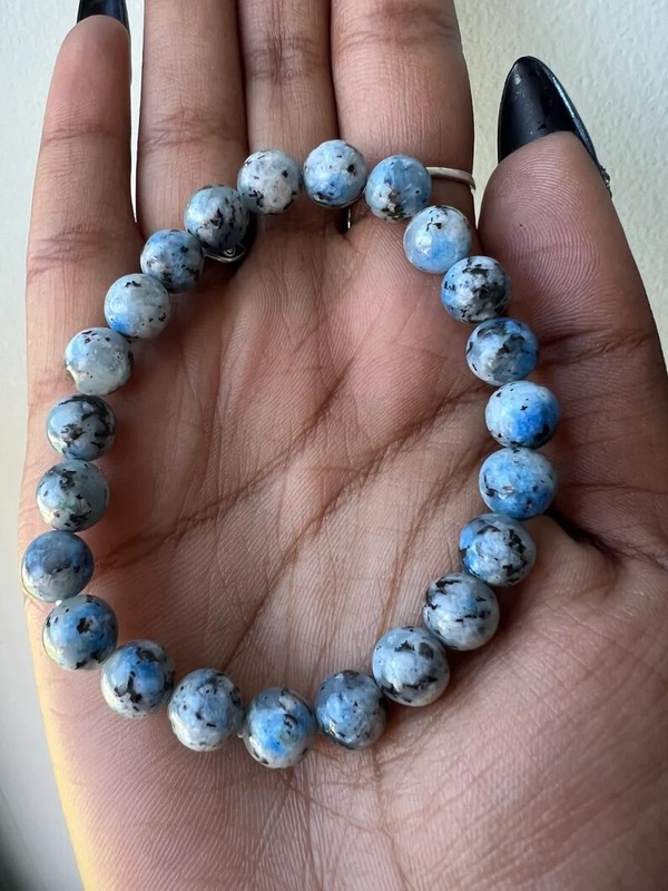 Handmade K2 Himalayan Blue Azurite 8MM Unisex Bracelet Reiki Healing Gift gallery