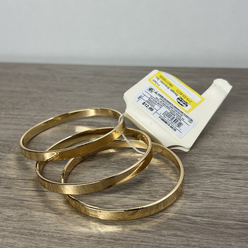 A New Day - 3 Piece Bangle Bracelet Set - Gold Tone Color -New gallery