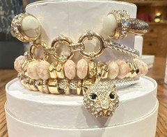 Bomb Party Lab-Created Stone Gold Plated Stackable Animal Charm Bracelet ST14272