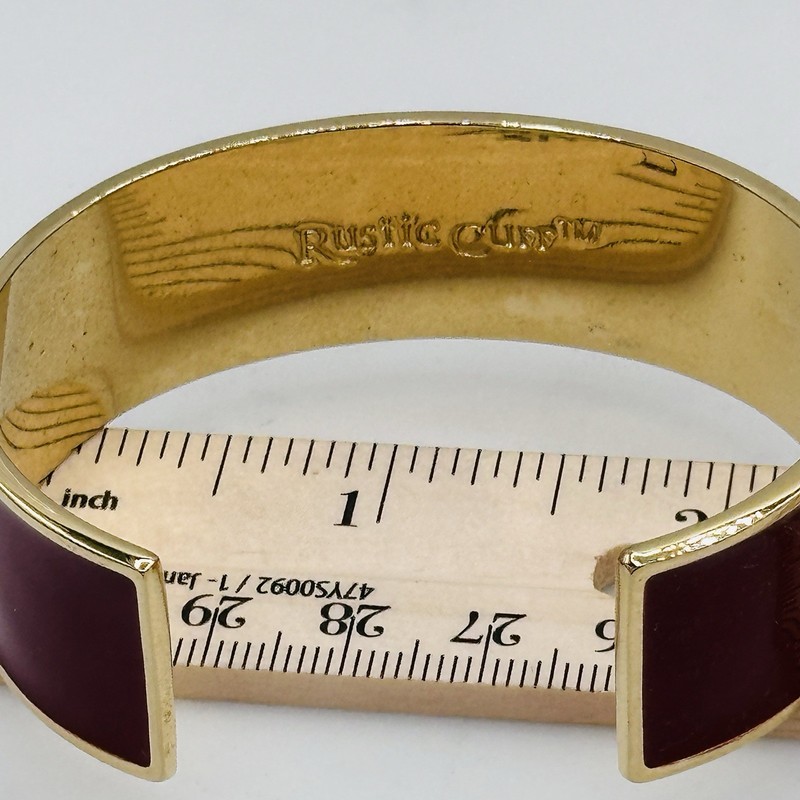 Rustic Cuff Burgundy Enamel Quote Cuff Bracelet Gold Tone Motivational gallery