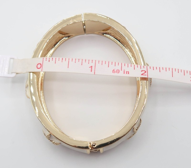 FORNASH Cream Gold Starfish Hinged Clamper Bracelet NEW Coastal Nautical Preppy gallery