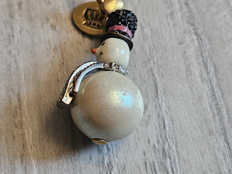 ❤️JUICY COUTURE Pave Snowman 2007 Limited Edition Pearl Silver Charm Authentic gallery