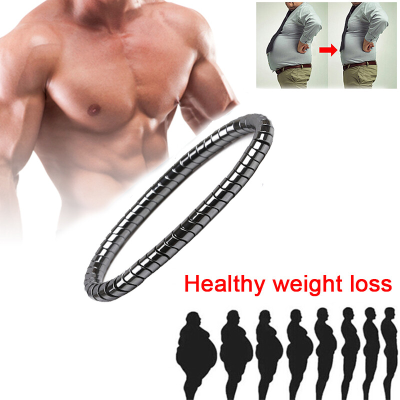 Men Women Therapy Weight Loss Hematite Stone Healing Beads Bracelet Jewelry Gift gallery