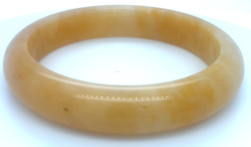 Half Moon Peach Grade A Burmese Jadeite Bangle gallery