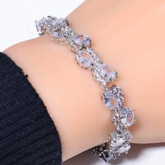 White Topaz 925 Sterling Silver Tennis Bracelet 7.99″ B73970638, Christmas Gift