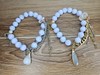 LOVEthirteen Blue Lace Agate Bracelet 2-Stack — Gold & Silver Waterfall Chain gallery