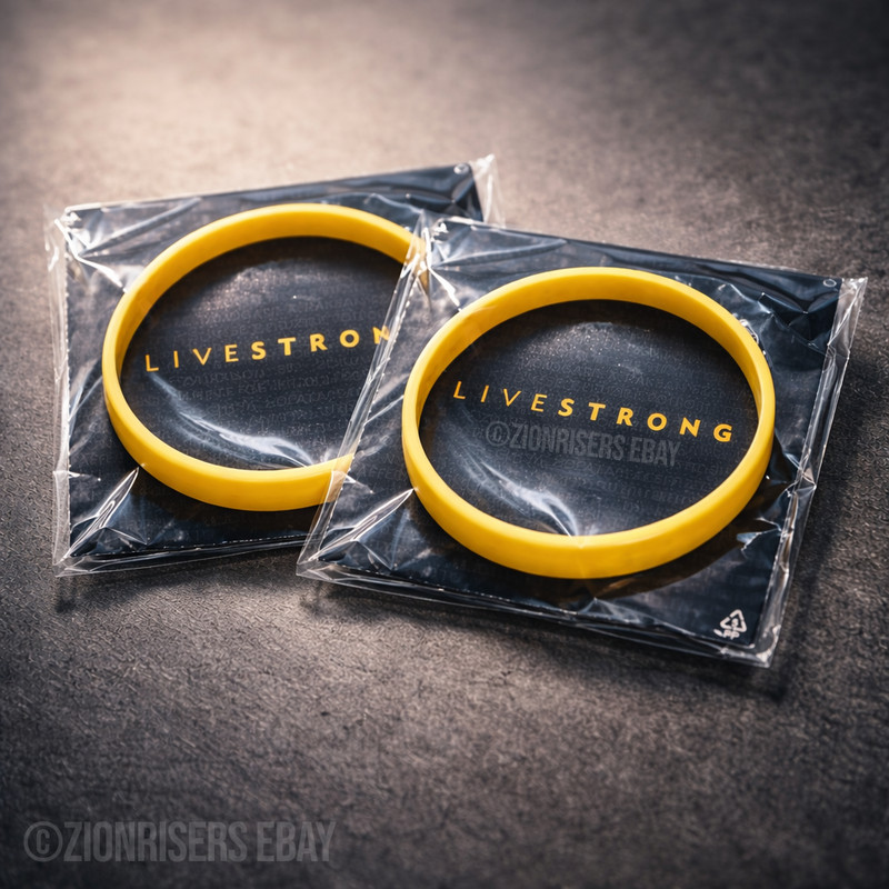 ✱ 2-PACK ✱ 100% AUTHENTIC NIKE LIVESTRONG LIVE STRONG BRACELETS WRISTBANDS L/XL gallery