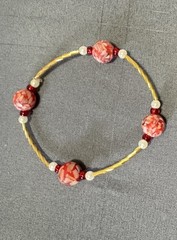 Blessing Bracelet -Red Mother of Pearls Mosaic Beads