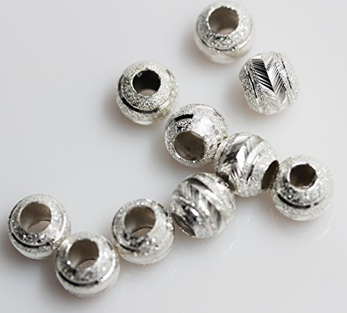 Ten (10) Star Glitter Spacer Beads for Snake Chain Charm Bracelet gallery