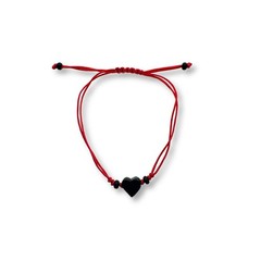 Real Azabache Heart Charm Adjustable Bracelets