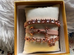 Bomb Party Gem Society Holiday Stack ‘Toasty Mittens’ Rose Gold plated Bracelet