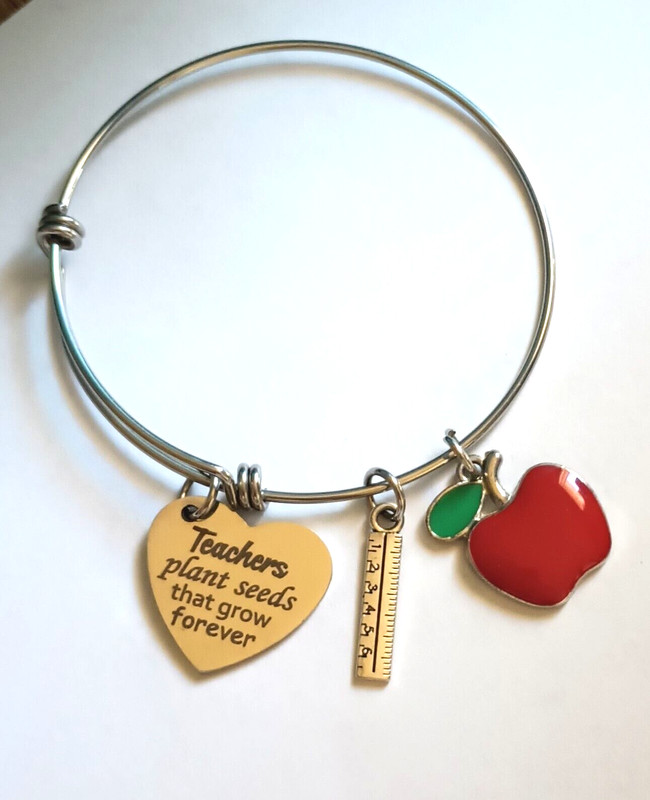 Fashion Women's Charm Bracelet "Teacher's Plant Seeds That Grow Forever" gallery