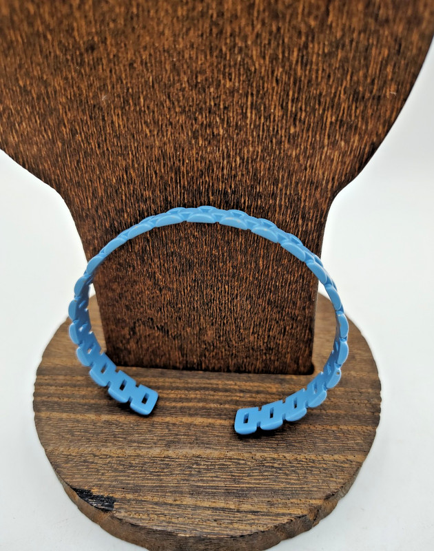By Alexa Rae Melania Clara Blue Adjustable Rectangle Link Bracelet Bangle Cuff gallery