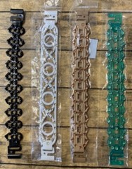 4 Rubber Bracelets – 4 Colors with Rhinestone Beads