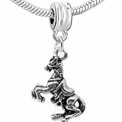 Horse 3D Dangle Charm European Bead Compatible for Most European Snake Chain Bra
