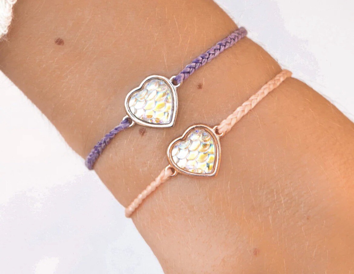 Pura Vida MERMAID HEART CHARM BRACELET- Vanilla/ FAST FREE SHIPPING gallery
