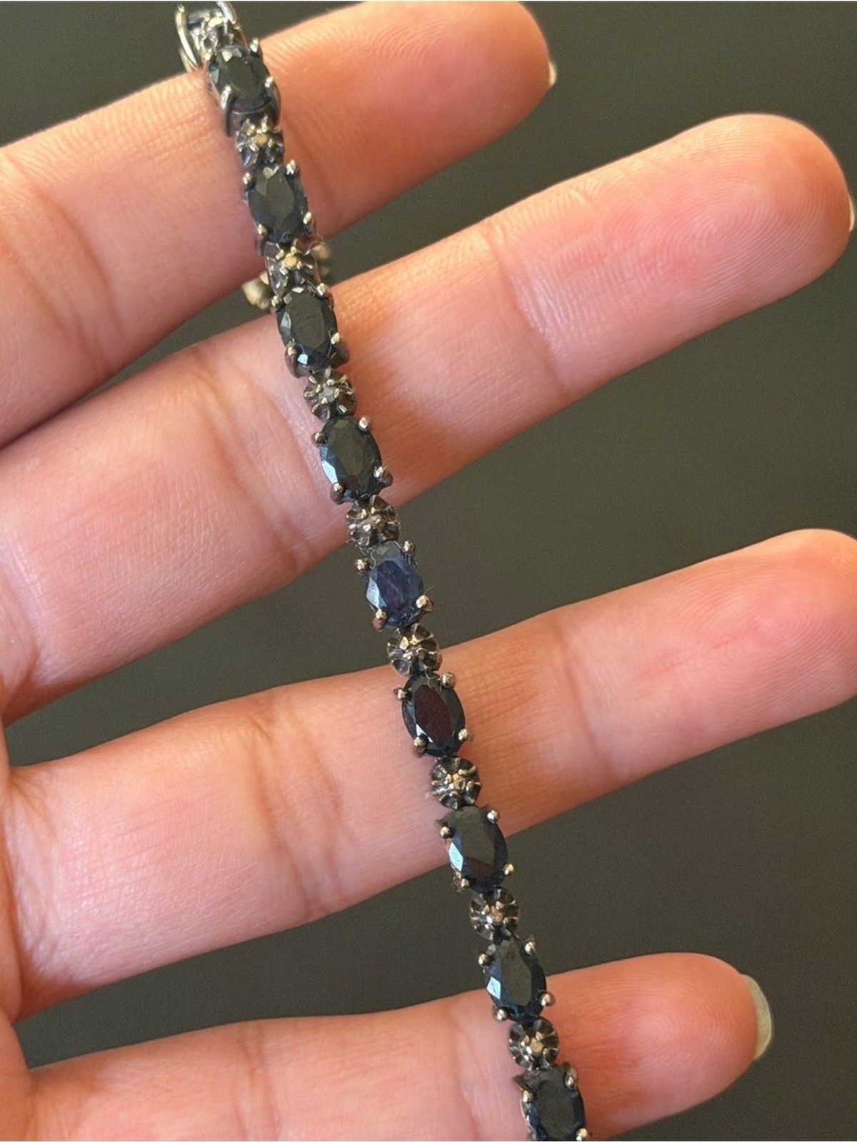Designer DBJ Dee Berkley Genuine Sapphire Tennis Sterling Bracelet | 7.5 gallery