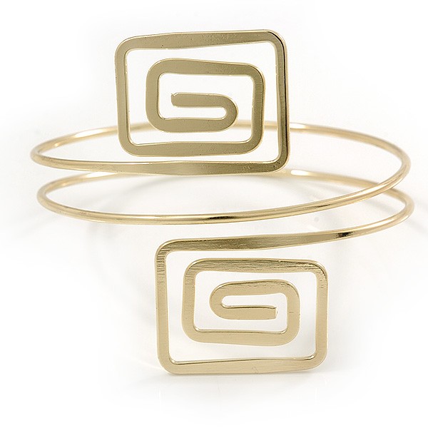 Square Motif Upper Arm, Armlet Bracelet In Gold Tone - 27cm L gallery
