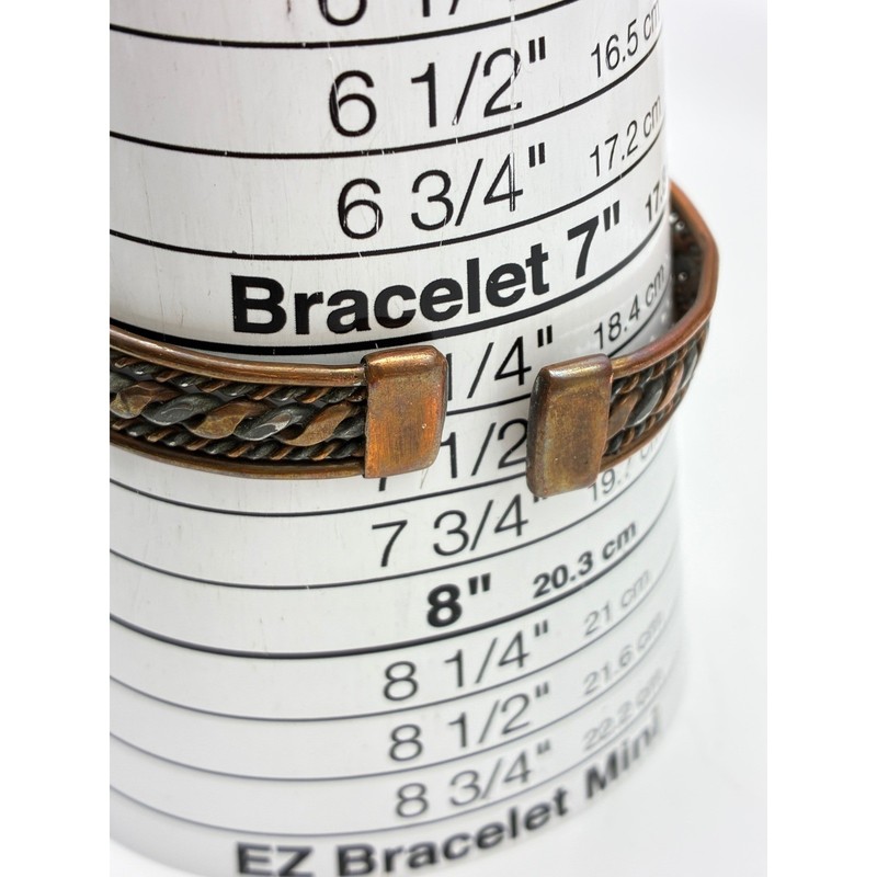 Copper Cuff Bracelets Lot of 3 Floral Feather Braided Western Boho Stackable gallery