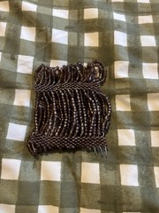 Vintage Wide Elasticated Golden Brown Tiered Beaded Bracelet