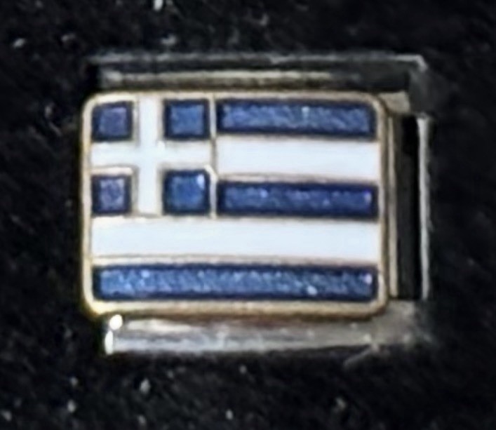 Greece Greek Flag Italian Charm Enamel Link 9MM K2016