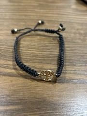 Tree of Life Bracelet, Adjustable Cord Macrame, Friendship Bracelet – Black/Gold