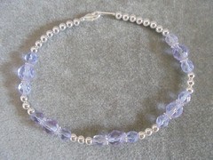 Ankle Bracelet 9″ Silver Plated Alexandrite Czech Crystals Lobster Clasp June