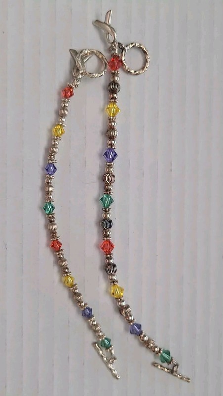 Mother Daughter Bracelet Set Pastel Crystal Silver Awareness Ribbon Jewelry gallery