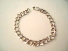 Avon Bracelet 7” Silvertone Double Curb Chain Lobster Closure