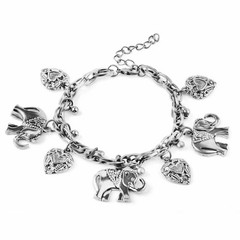 1-3X Alloy Silver Unique New Women Fashion Charms Elephant 8″ Bracelet