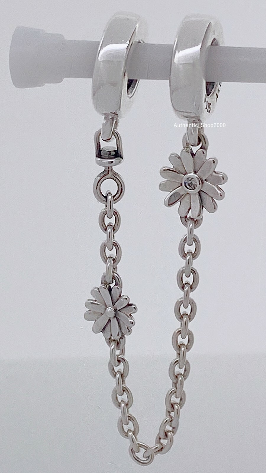 NEW 100% Authentic PANDORA 925 Silver Daisy Flower Safety Chain Charm 798764C01 gallery