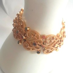 Vtg 1960s Trifari Filigree Gold Tone Link Bracelet