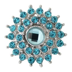Snap Jewelry Rhinestone Double Halo Flower 18-20mm Fits Ginger Charm Accessory