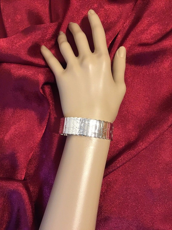 Women's Fashion Jewelry Lotus Flower 925 Silver Plated Cuff Bracelet 24-2 gallery