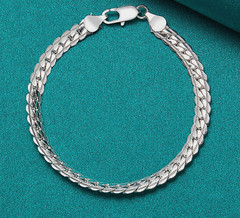 .925 Sterling Silver 5.2 mm Bracelet 8.5 inches Cuban Link for Men & Women