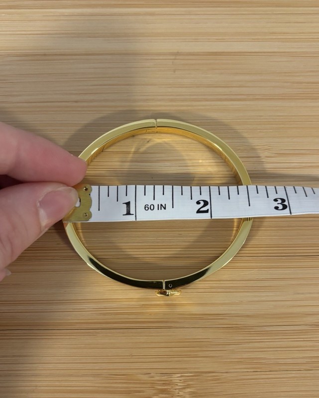 Kate Spade New York Round Gold-Tone Metal Bangle Bracelet Push Lock 2.5 in gallery