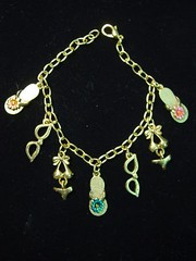 SALE ~ “JJ” Jonette Jewelry Matte Gold Pewter ‘BEACH Symbols’ 7″ Bracelet ~ SALE